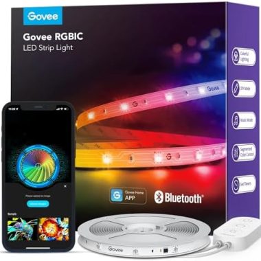 Govee RGBIC LED Strip Lights, Smart LED Lights for Bedroom, Bluetooth LED Lights APP Control, DIY Multiple Colors on One Line, Color Changing LED Strip Lighting Music Sync, Home Decor, 16.4ft