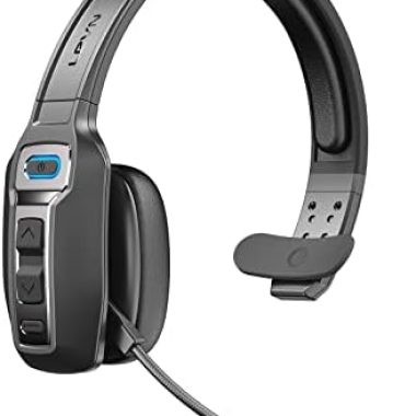 LEVN Bluetooth Headset with Microphone, Trucker Bluetooth Headset with AI Noise Cancelling & Mute Button, Wireless On-Ear Headphones 60 Hrs Working Time, for Trucker Home Office Remote Work Zoom