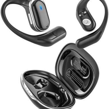 Open Ear Wireless Earbuds Bluetooth Headphones, 50Hrs Playtime Stereo Sound Earphones with IPX7 Waterproof Ear Buds for Fitness/Travel