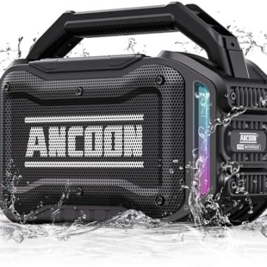 Speakers Bluetooth Wireless: 80W(Peak) Loud Speaker with Bass, 20H Playtime, IPX6 Waterproof, Large Jobsite Speakers for Work, Outdoor, Workshop, Garage, Portable Speaker with TWS (Black)